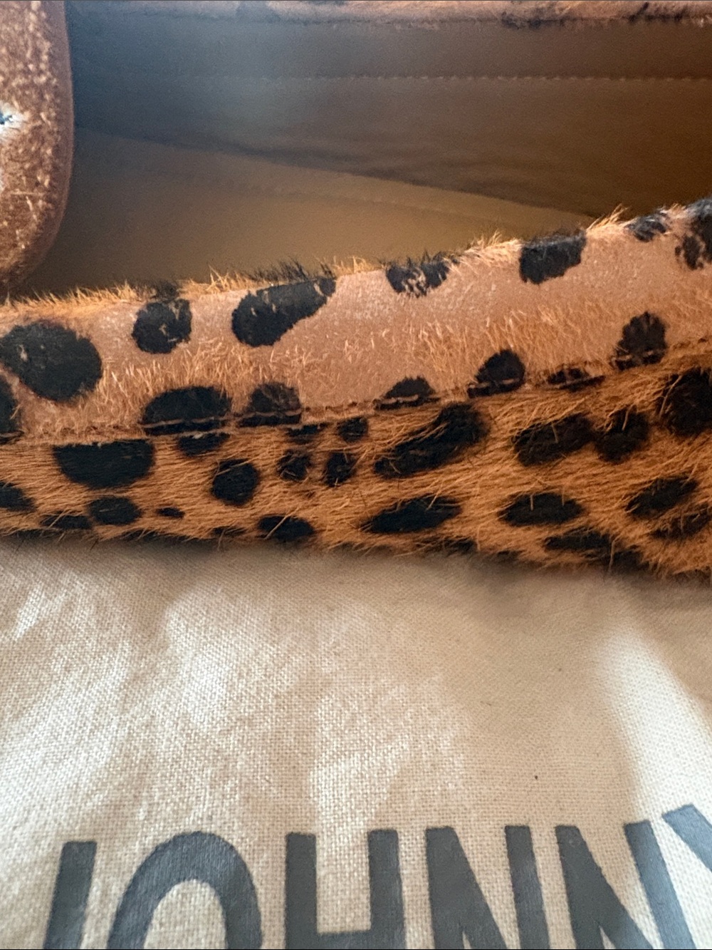 Johnny Was Leopard-Trim Embroidered Suede Flats in Brown with Multicolor Floral - Picture 4 of 6